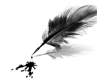 plume trempée dans l'encre