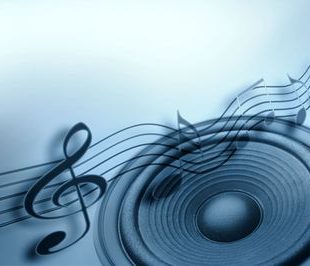 portée musicale et haut parleur