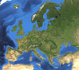 carte satellite de l'Europe