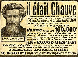 Publicité contre la calvitie de 1913