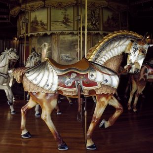 photographie d'un cheval de manège ancien