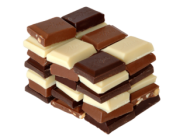 photo de piles de carrés de chocolat