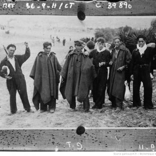 photo de La guerre civile espagnole, miliciens espagnols réfugiés à Hendaye