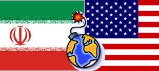 drapeaux iranien et américain