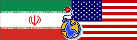 drapeaux iranien et américain