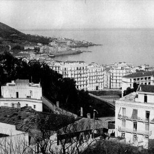 Vue d'Alger et du port en noir et blanc en 1921