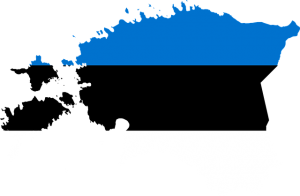 image vectorielle de l'Estonie avec les couleurs de son drapeau bleu, noir, blanc