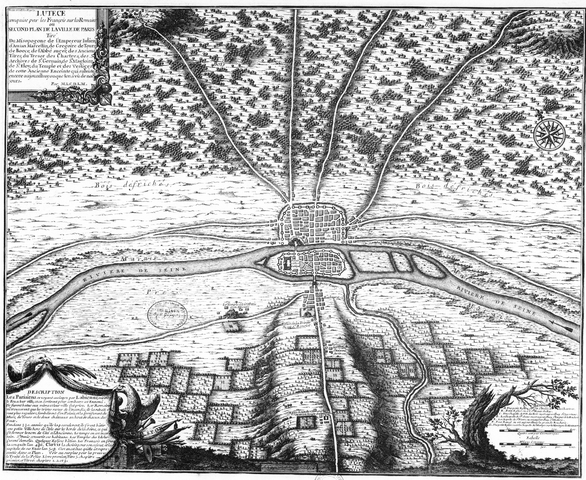 Plan de Paris en 508 par Nicolas de La Mare