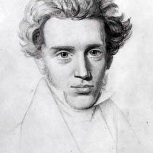 Portrait au crayon de Kierkegaard vers 1840
