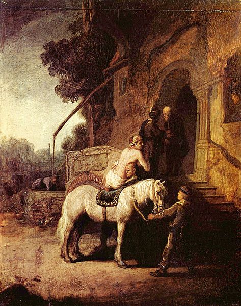 Le bon Samaritain par Rembrandt 1633