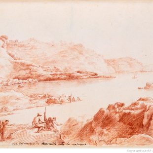Vue des environs de Marseille dite la Madrague, dessin 18e