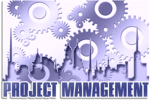 image virtuelle de rouages avec les mots : project management