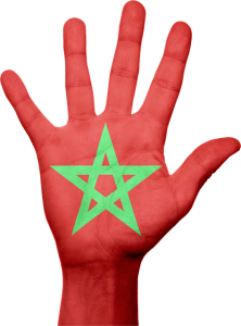  main avec drapeau marocain 