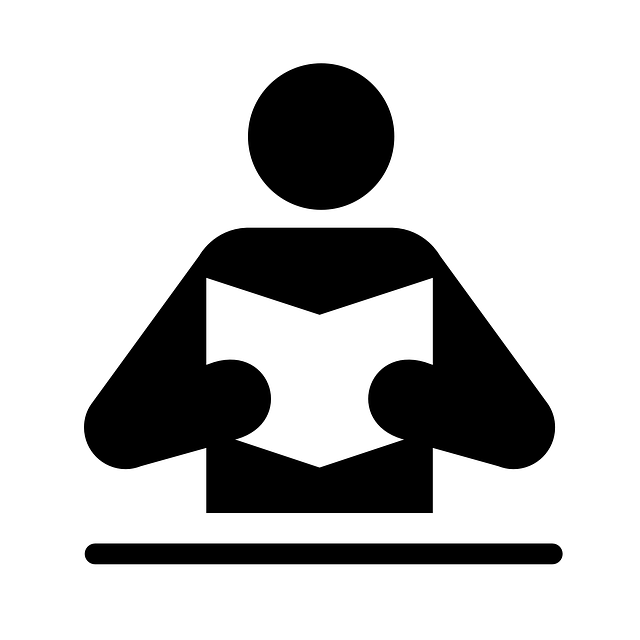 Pictogramme représentant une personne lisant