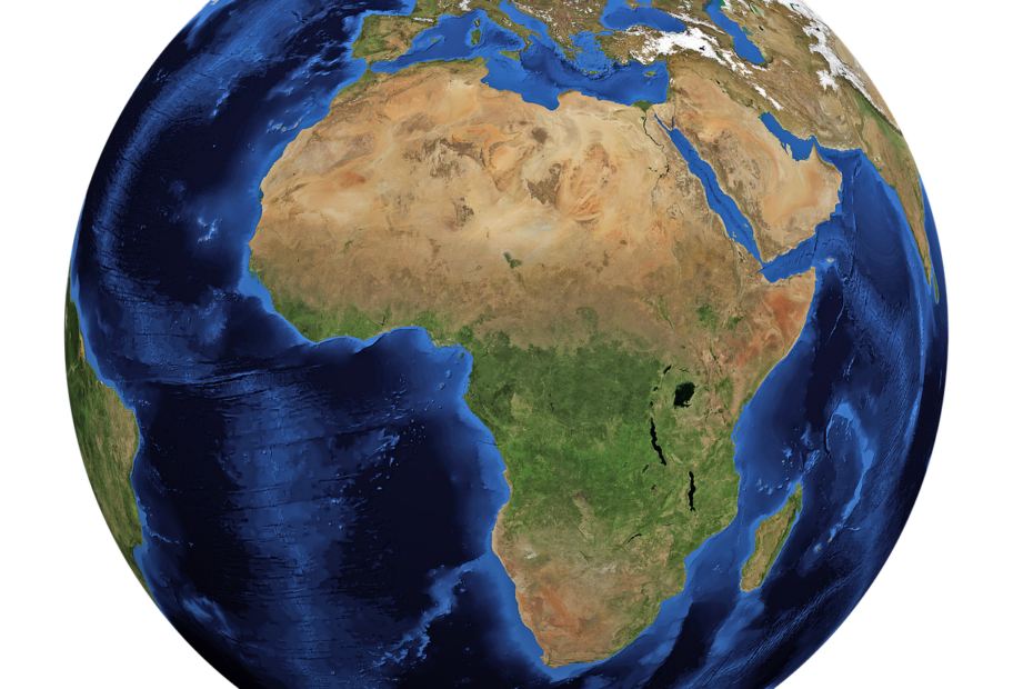Continent africain sur le globe terrestre