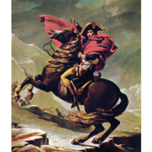 Peinture de Napoléon au Col du grand Saint Bernard