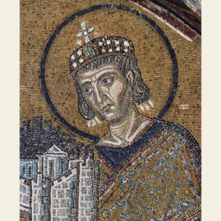 Constantin premier d'après une mosaïque de la basilique Sainte-Sophie