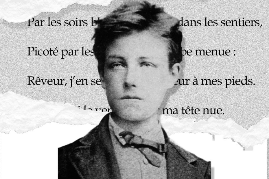 Collage effectué d'après une photographie de Rimbaud faite par Étienne Carjat)en octobre 1871, à 17 ans