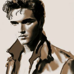 Dessin représentant le chanteur Elvis Presley