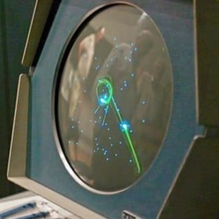 Photo de l'écran du premier jeu d'esport nommé Spacewar