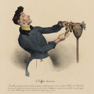 Illustration ancienne par CJ Travies du coiffeur dit merlan